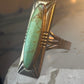 Navajo ring long turquoise size 8.50 sterling silver women resized
