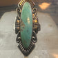 Navajo ring long turquoise size 8.25 sterling silver women