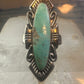 Navajo ring long turquoise size 8.25 sterling silver women