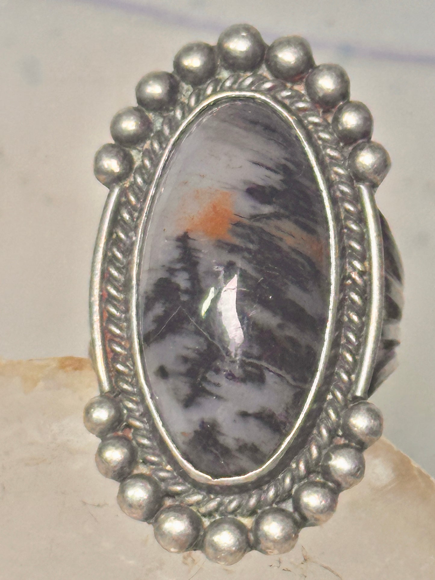 Vintage Agate ring Navajo Sunrise Sunset ring size 3 sterling silver women girls pinky