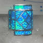 Lab opal ring cigar band size 7 geometric Sterling silver women