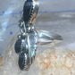 Vintage onyx ring Navajo size 5.5 feathers leaves Sterling silver women