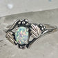 Black Hills Gold leaves ring lab opal band size 9.75 sterling silver women