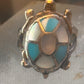 Zuni turtle ring turquoise mother of pearl size 6 sterling silver women girls