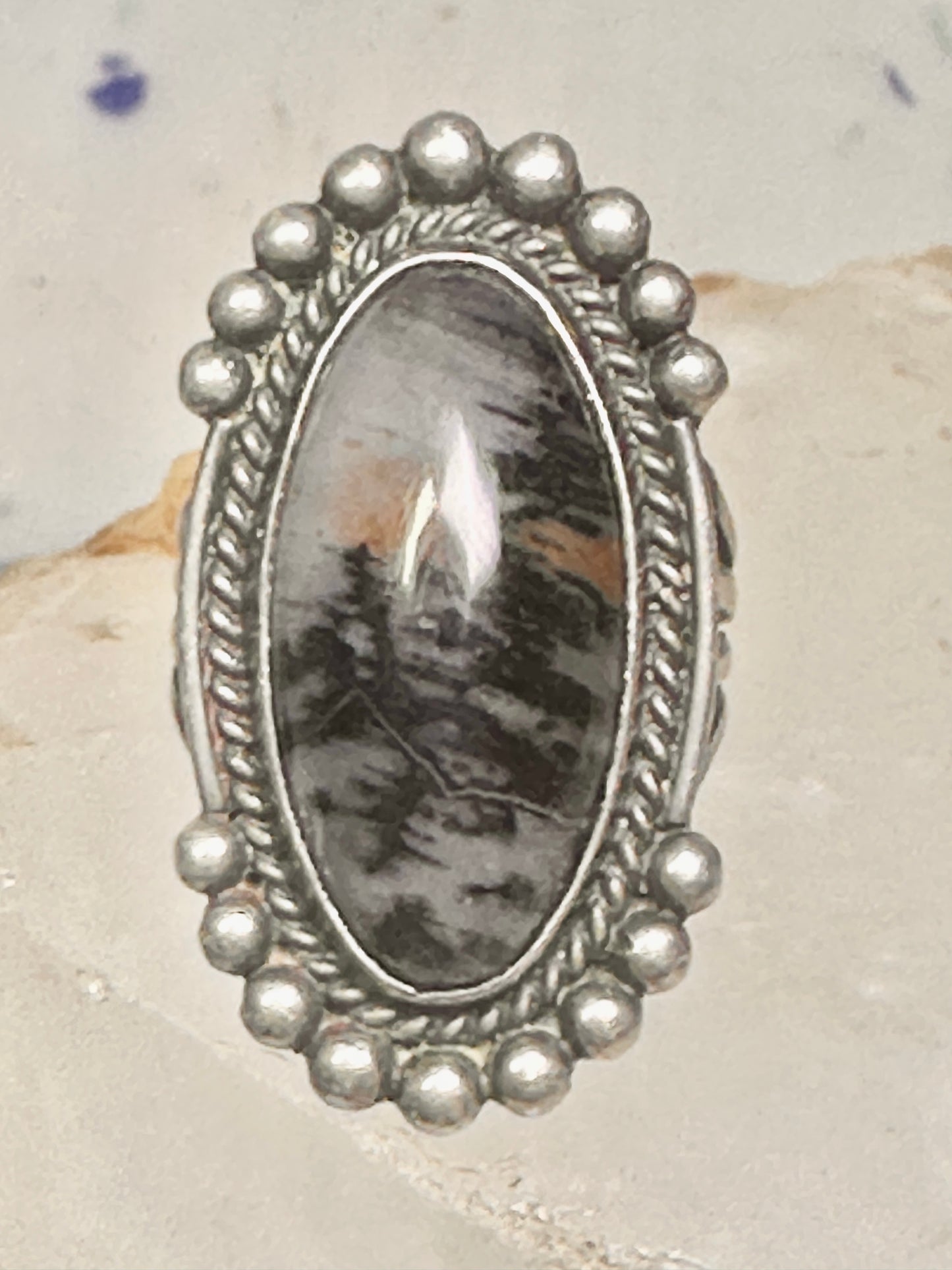 Vintage Agate ring Navajo Sunrise Sunset ring size 3 sterling silver women girls pinky