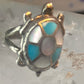 Zuni turtle ring turquoise mother of pearl size 6 sterling silver women girls