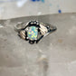 Black Hills Gold leaves ring lab opal band size 9.75 sterling silver women