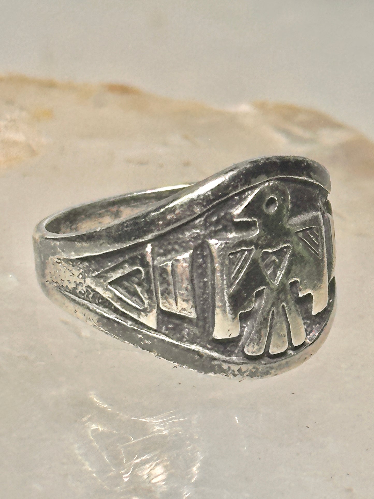 Phoenix ring Thunderbird WM  band size 4.75 sterling silver women girls pinky