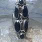 Vintage onyx ring Long Southwestern size 6.75 Sterling silver women