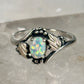 Black Hills Gold leaves ring lab opal band size 9.75 sterling silver women