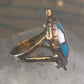 Zuni turtle ring turquoise mother of pearl size 6 sterling silver women girls