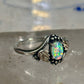 Black Hills Gold leaves ring lab opal band size 9.75 sterling silver women