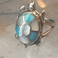 Zuni turtle ring turquoise mother of pearl size 6 sterling silver women girls