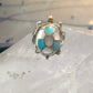 Zuni turtle ring turquoise mother of pearl size 6 sterling silver women girls