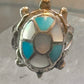 Zuni turtle ring turquoise mother of pearl size 6 sterling silver women girls