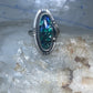 Vintage man made stone ring Long Navajo feather leaf size 6 Sterling silver women