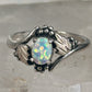 Black Hills Gold leaves ring lab opal band size 9.75 sterling silver women