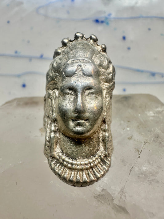 Vintage lady face ring size 6.25 sterling silver women