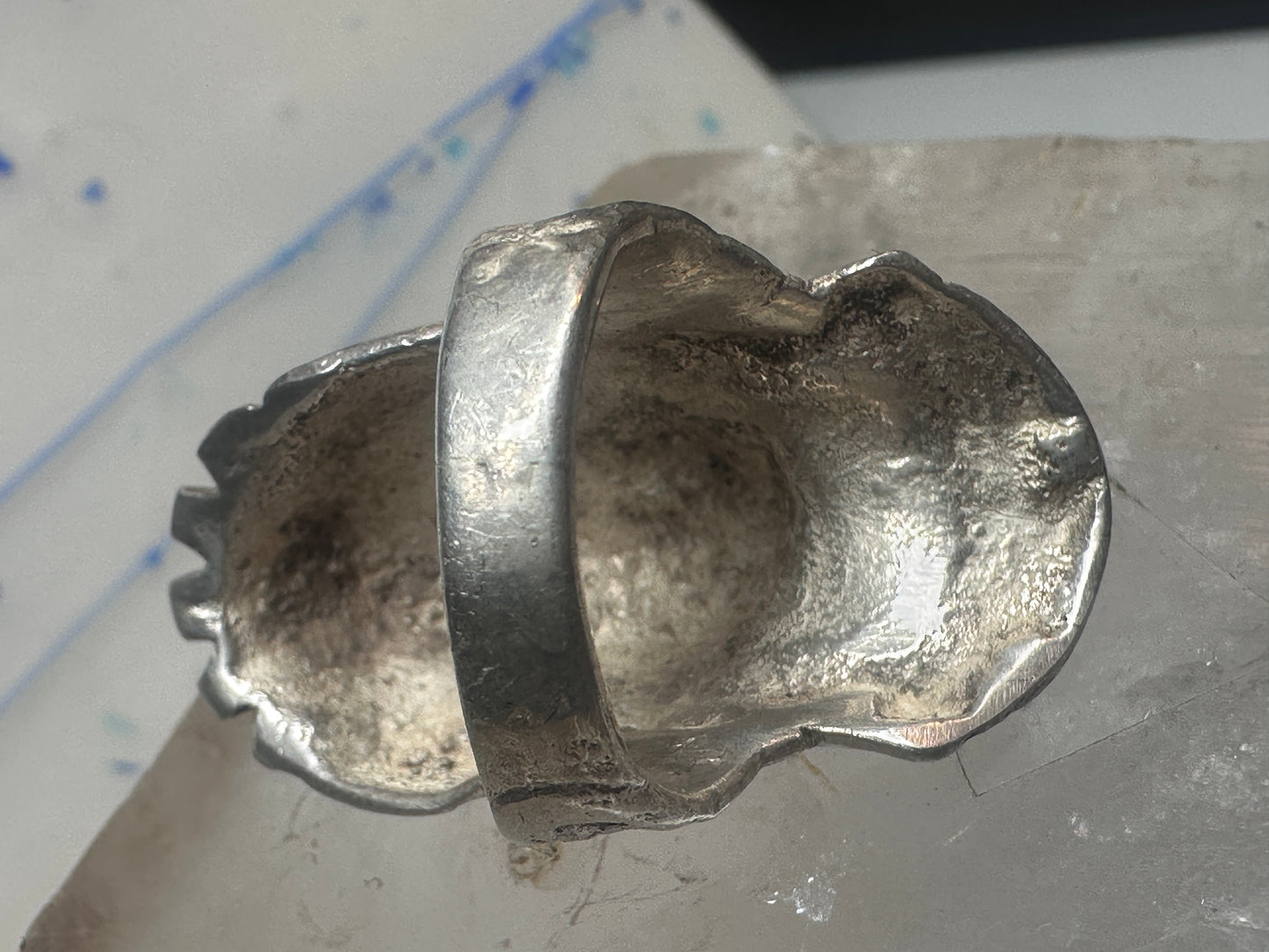 Vintage lady face ring size 6.25 sterling silver women