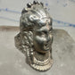 Vintage lady face ring size 6.25 sterling silver women