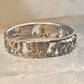 Horse ring wagon Pioneers southwest size 8 sterling silver women men