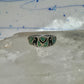Vintage turquoise chip ring Mexico band size 6.25 sterling silver women