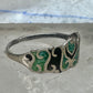 Vintage turquoise chip ring Mexico band size 6.25 sterling silver women