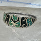 Vintage turquoise chip ring Mexico band size 6.25 sterling silver women