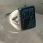 Bear Claw Ring size 10.25 turquoise coral chips southwest sterling silver women men