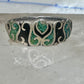 Vintage turquoise chip ring Mexico band size 6.25 sterling silver women