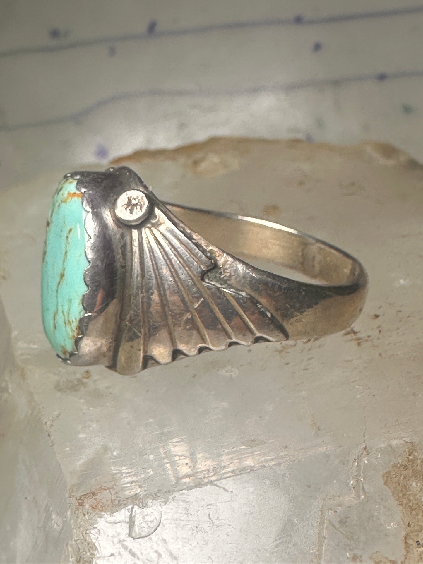 Navajo ring turquoise band size 13.5 sterling silver women men