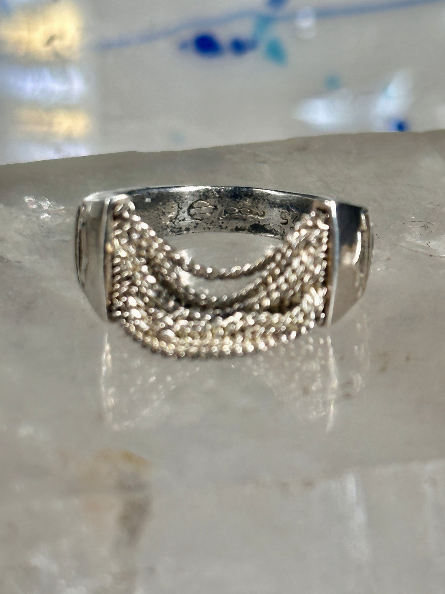 Harley Davidson ring biker chain pinky band size 5.50 sterling silver women