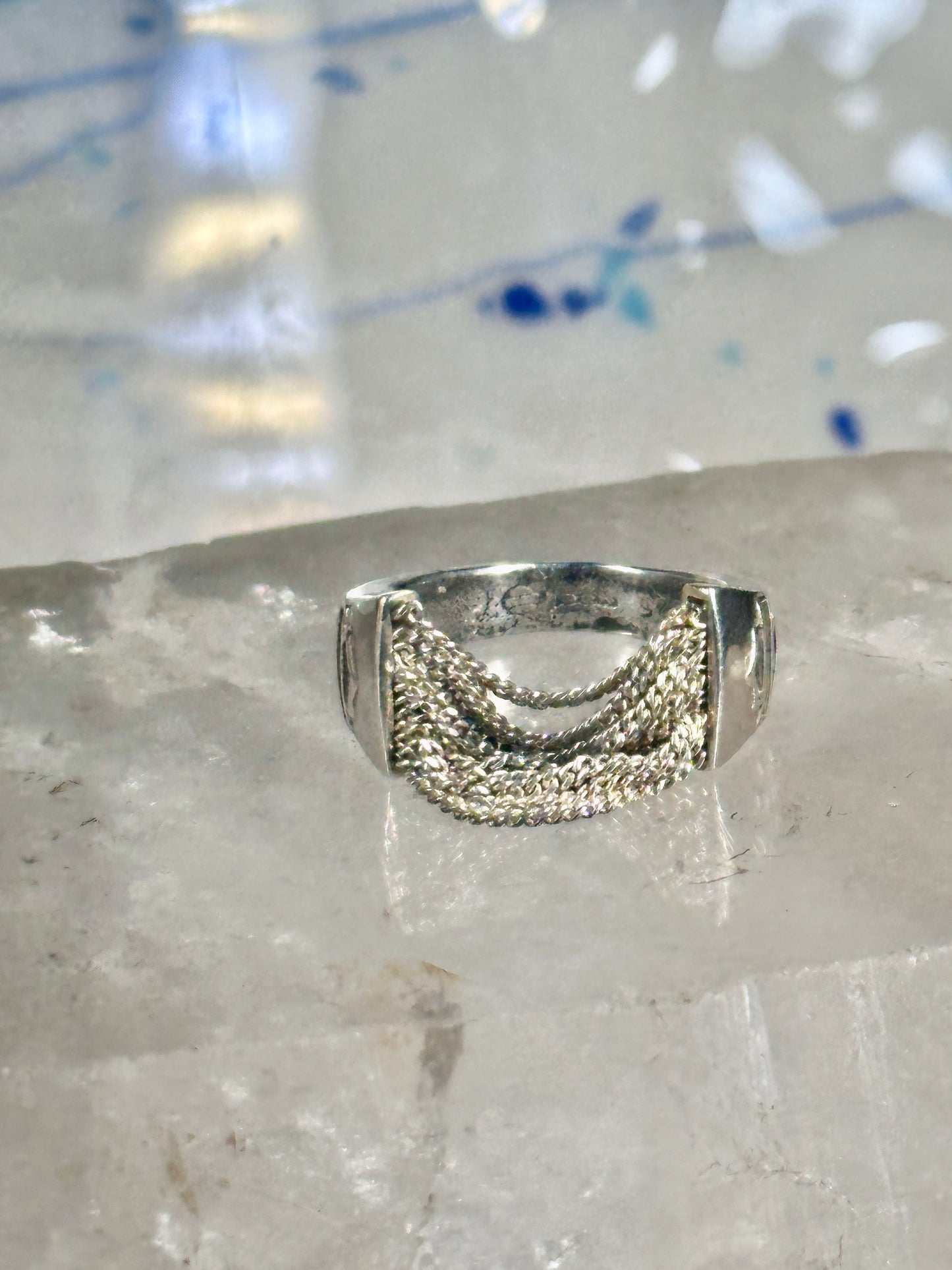 Harley Davidson ring biker chain pinky band size 5.50 sterling silver women