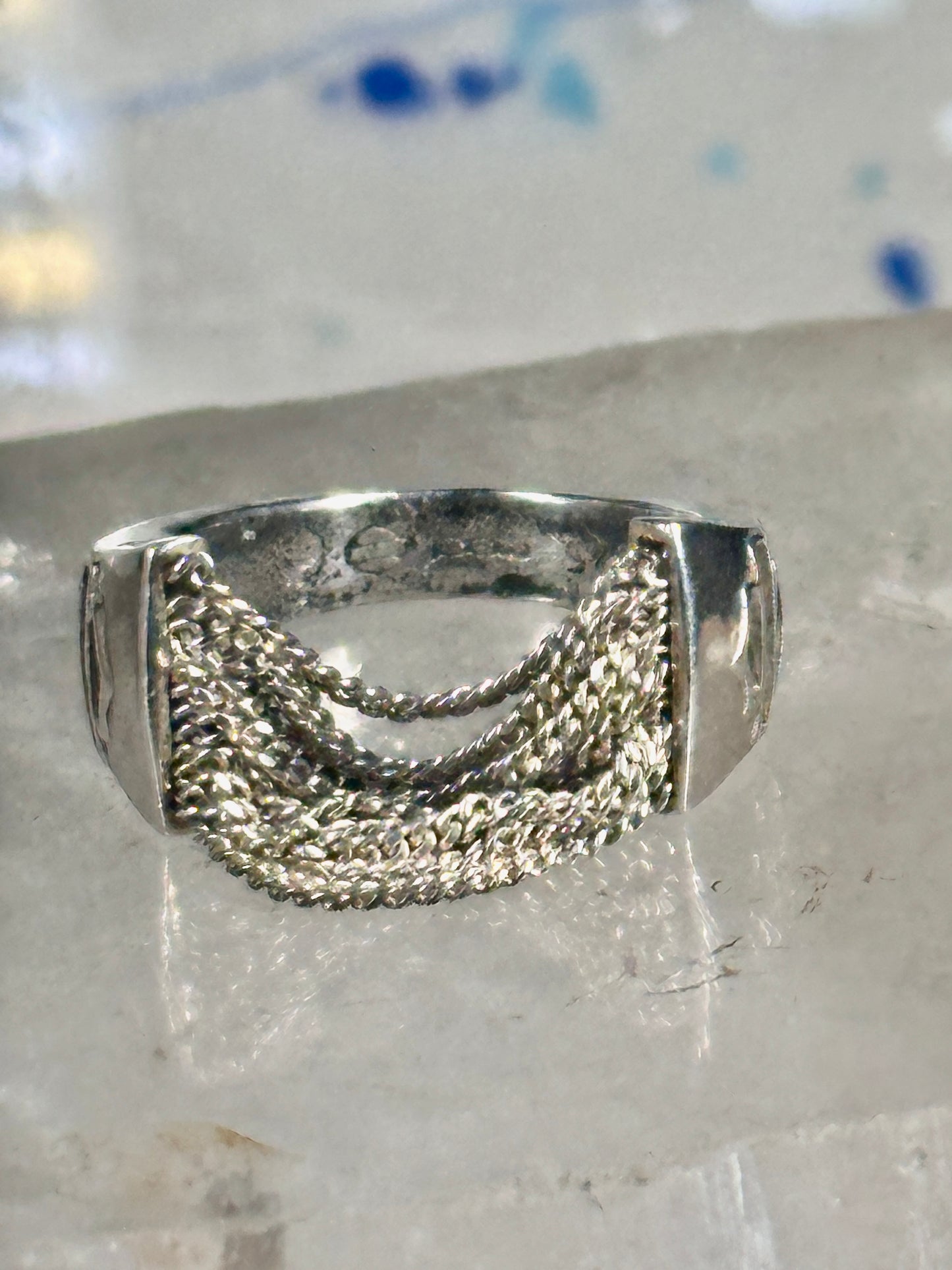 Harley Davidson ring biker chain pinky band size 5.50 sterling silver women