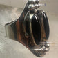 Vintage onyx ring leaf southwest long cigar band size 7 Sterling silver women signed M