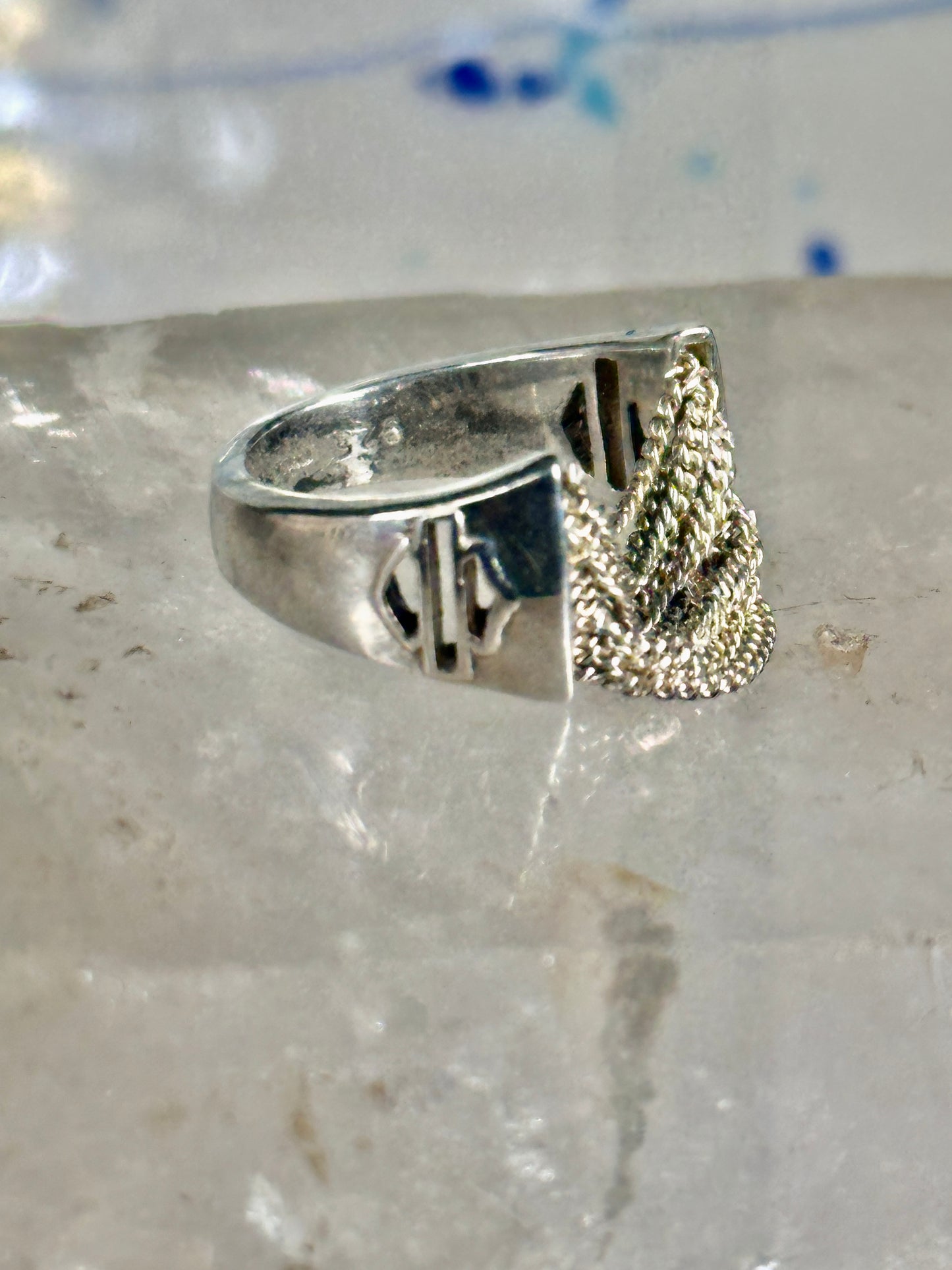 Harley Davidson ring biker chain pinky band size 5.50 sterling silver women