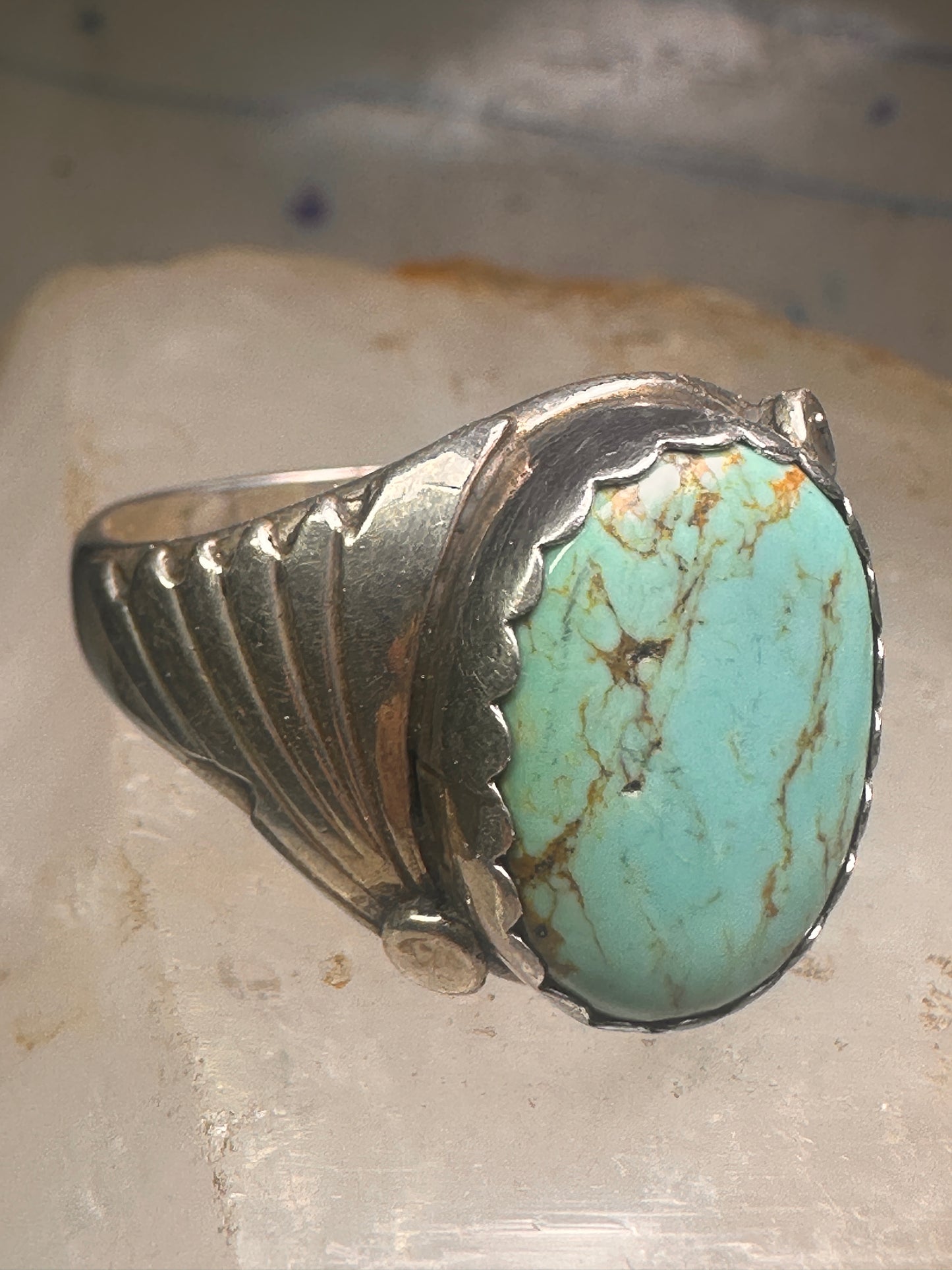 Navajo ring turquoise band size 13.5 sterling silver women men
