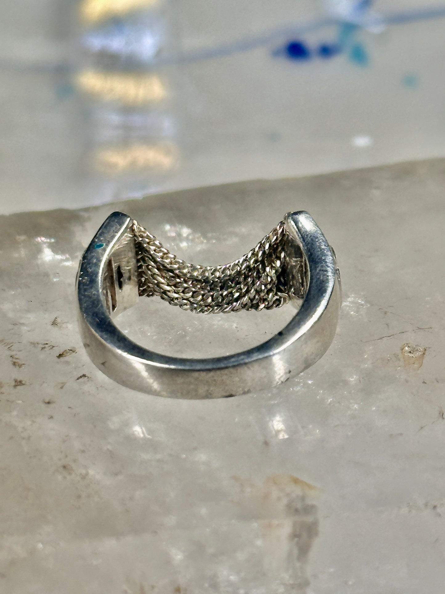 Harley Davidson ring biker chain pinky band size 5.50 sterling silver women