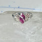 Black Hills gold ring leaves band red stone size 8.75 sterling silver women