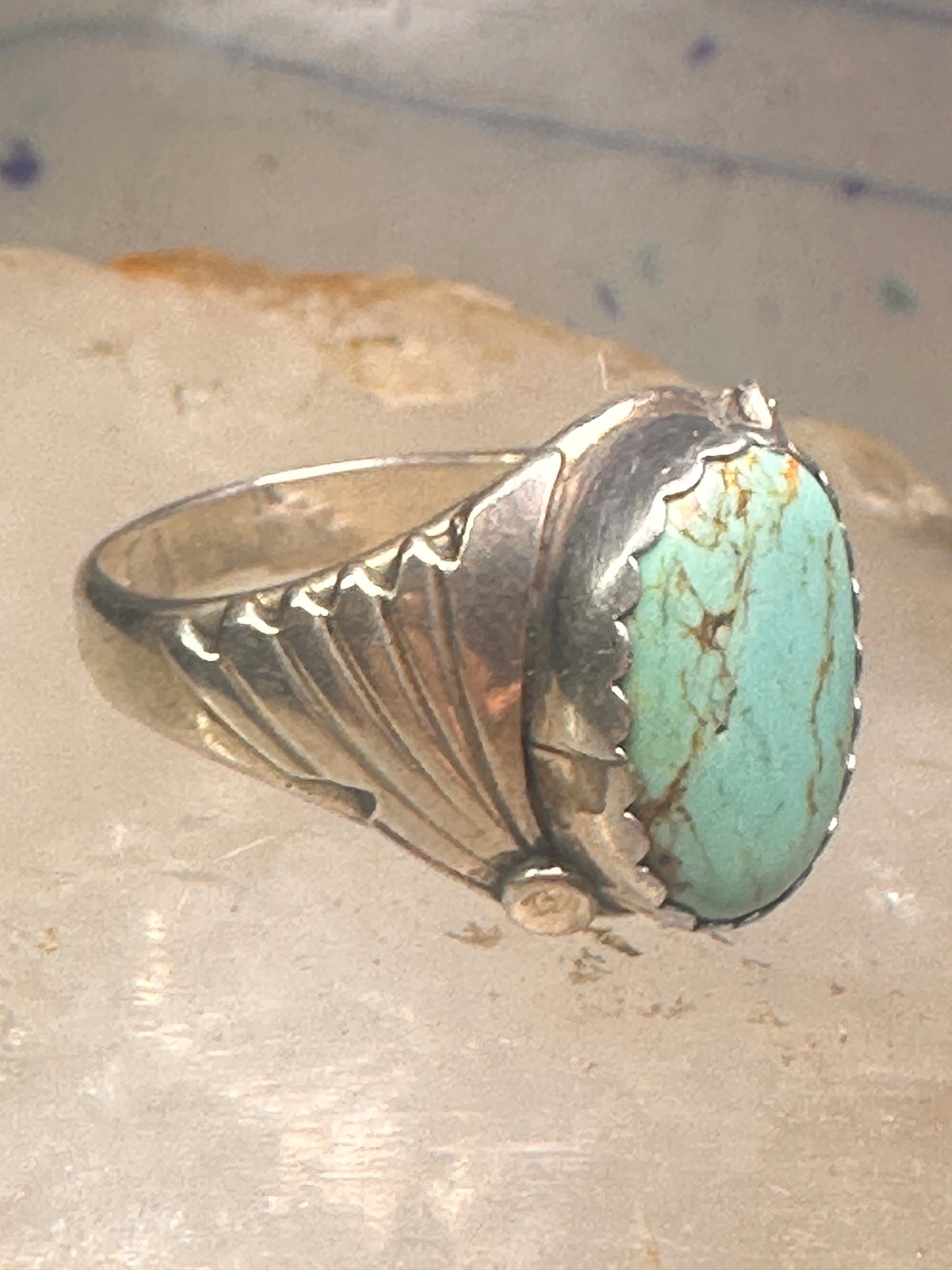 Navajo ring turquoise band size 13.5 sterling silver women men