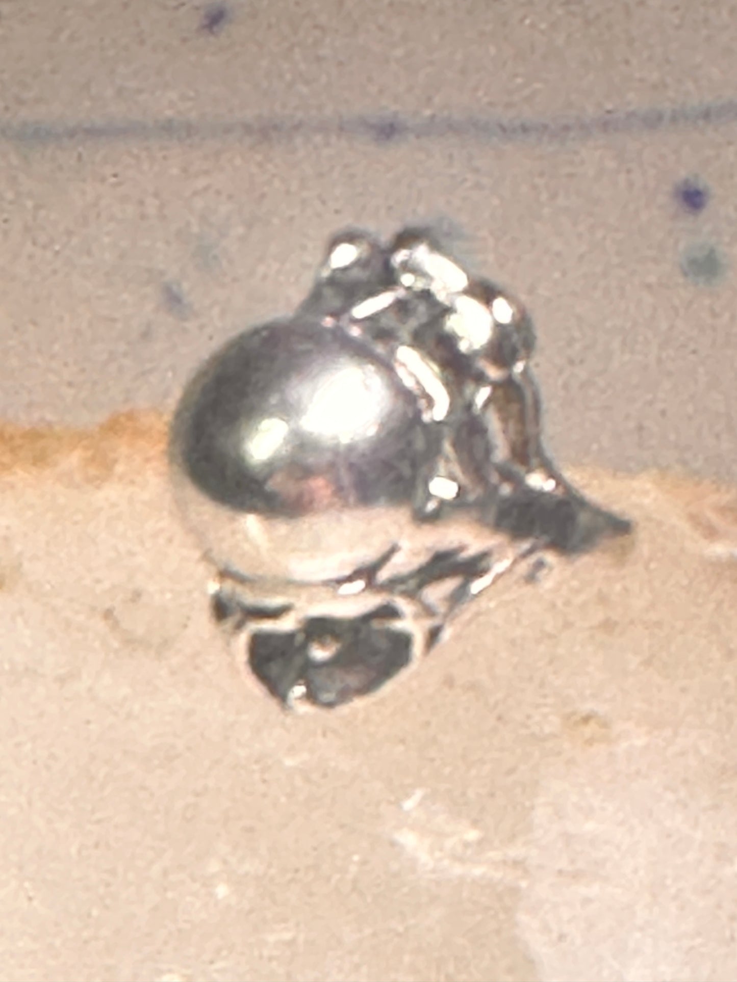 Art Deco ring ball orb band size 4.50 sterling silver women girls pinky