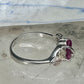 Black Hills gold ring leaves band red stone size 8.75 sterling silver women