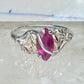 Black Hills gold ring leaves band red stone size 8.75 sterling silver women