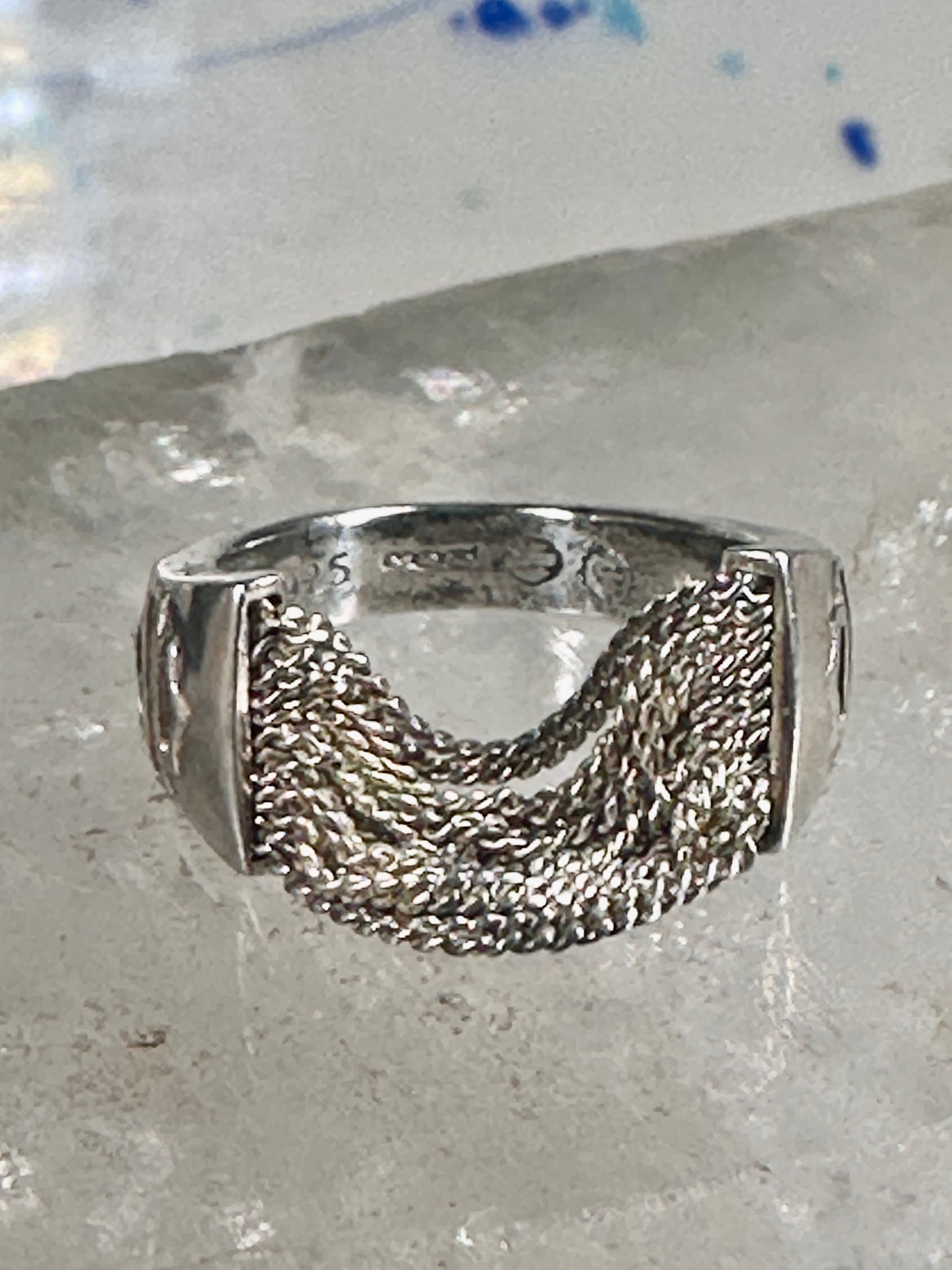 Harley Davidson ring biker chain pinky band size 5.50 sterling silver women