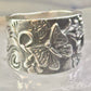 Butterfly ring Paz cigar band floral flowers Israel size 7 sterling silver women