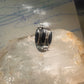 Vintage onyx ring leaf southwest long cigar band size 7 Sterling silver women signed M