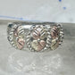 Black Hills gold ring leaves wedding band size 7.5 sterling silver women men