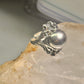 Art Deco ring ball orb band size 4.50 sterling silver women girls pinky