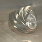 Vintage cz ring cigar band cocktail pinky size 4.75 Sterling silver women