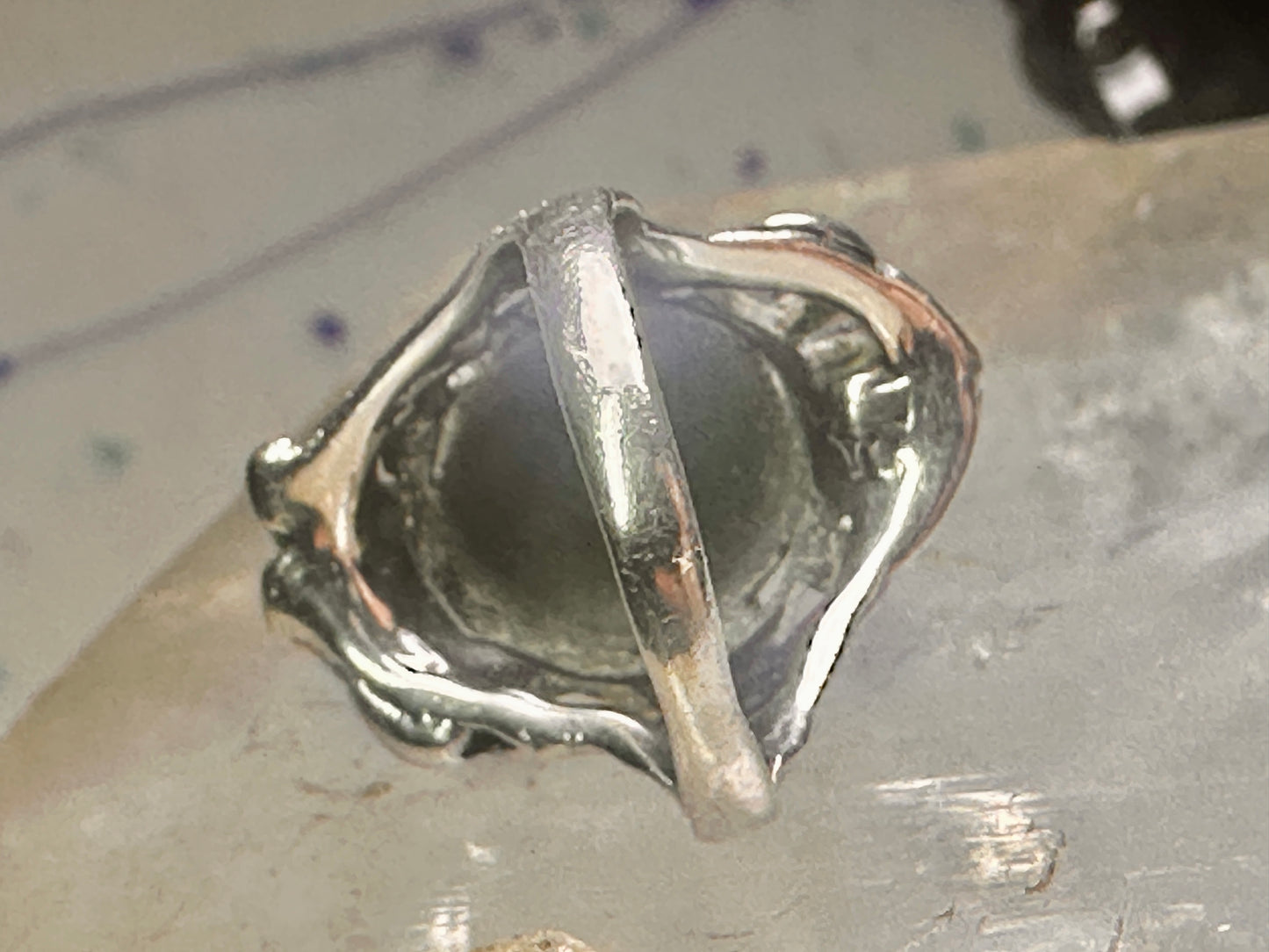 Art Deco ring ball orb band size 4.50 sterling silver women girls pinky